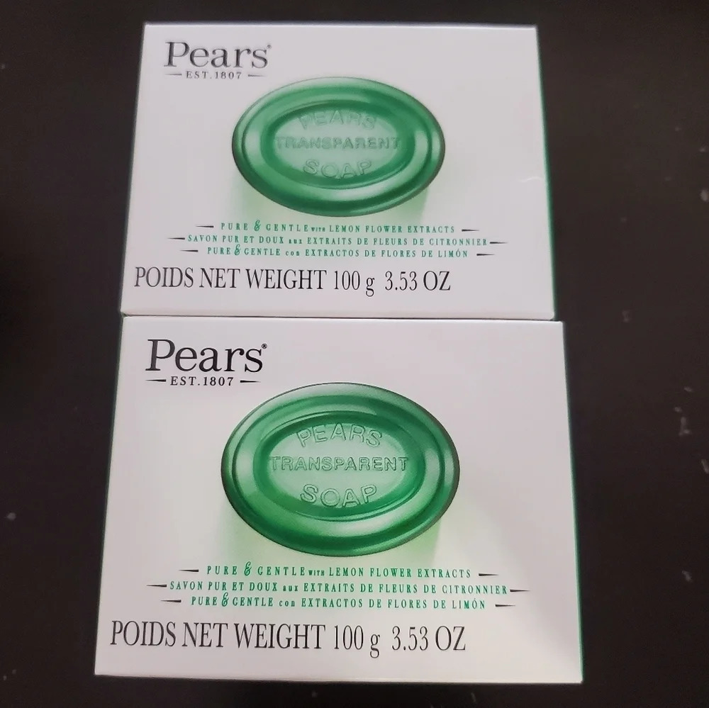 Pear's Transparent Soap Pure & Gentle W/Lemon Flower Extracts Bundle of 2 Bars